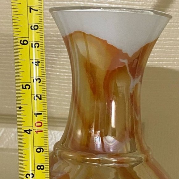 Handmade Glass Vase Decorated with Orange Roses - Picture 5 of 5